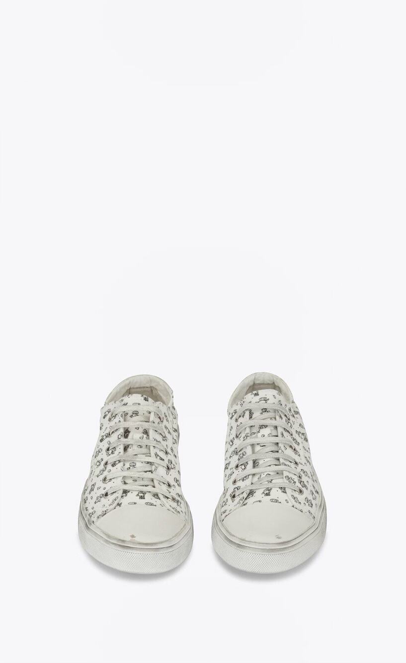 NIB Saint Laurent Bedford Mini Robot Print Low-Top Sneakers 40.5EU/7.5US $545.00